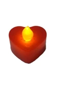 TROPİKAL Kalp Kırmızı Led Tealight Mum 1 Adet - 1