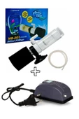 canlipetshop Mini Akvaryum Ve Fanuslar İçin Temizlik Sistemi (Hava motoru+Hortum+Pipo Filtre) Komple set - 1