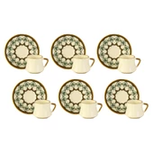 Bukle 6 Kişilik Kahve Fincanı Takımı Yaldızlı - 1