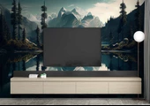 Orman ve Dağ Sanatsal Çizim Manzaralı Duvar Kağıdı thumbnail 3