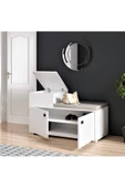 DemonteHome  ELEGANTDH MİNDERLİ AYAKKABILIK BEYAZ - 2