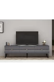 DemonteHome  Novadh Tv Sehpası Alt Modül Ve Konsol 2 Li Salonn Takımı Antrasit Gümüş - 5