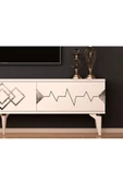 DemonteHome  RİTİMDH 180 CM TV ÜNİTESİ TAKIMI BEYAZ GÜMÜŞ - 3