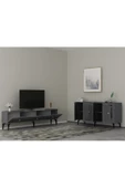 DemonteHome  Novadh Tv Sehpası Alt Modül Ve Konsol 2 Li Salonn Takımı Antrasit Gümüş - 2