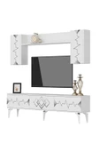 DemonteHome  RİTİMDH 180 CM TV ÜNİTESİ TAKIMI BEYAZ GÜMÜŞ - 5