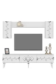 DemonteHome  RİTİMDH 180 CM TV ÜNİTESİ TAKIMI BEYAZ GÜMÜŞ - 4
