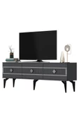 DemonteHome  Novadh Tv Sehpası Alt Modül Ve Konsol 2 Li Salonn Takımı Antrasit Gümüş - 7