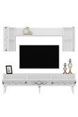 DemonteHome  RİTİMDH 180 CM TV ÜNİTESİ TAKIMI BEYAZ GÜMÜŞ - 6