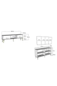 DemonteHome  MİDASDH 180 CM TV SEHPASI (ALT MODÜL) VE 4 KAPAKLI KONSOL 2'Lİ SALON TAKIMI BEYAZ -GÜMÜŞ - 5