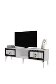 DemonteHome  Lindadh Tv Sehpası (ALT MODÜL) Beyaz Gümüş - 5