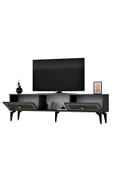DemonteHome  NİLDH 150 CM TV SEHPASI ANTRASİT ALTIN - 6