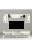 DemonteHome  Yumedi Tv Ünitesi Takımı Beyaz-Altın - 5