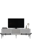 DemonteHome  Lindadh Tv Sehpası (ALT MODÜL) Beyaz Gümüş - 6