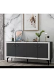 DemonteHome  DÖRT KAPAKLI 150 CM SELENDH KONSOL ANTRASİT-BEYAZ - 2