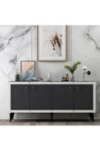 DemonteHome  DÖRT KAPAKLI 150 CM SELENDH KONSOL ANTRASİT-BEYAZ - 1
