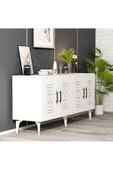 DemonteHome  Shumendh Konsol Lazer Desenli 4 Kapaklı Beyaz - 3