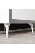 DemonteHome  Ponydh Lazer Pleksi Desenli Konsol Beyaz Gümüş - 6
