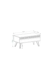 DemonteHome  DEFNEDH LAZER DESENLİ ORTA SEHPA BEYAZ ALTIN - 4