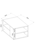 DemonteHome  YUMEDİDH ORTA SEHPA BEYAZ-GÜMÜŞ - 5