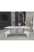DemonteHome  MERLİNDH ORTA SEHPA BEYAZ-CEVİZ - 1