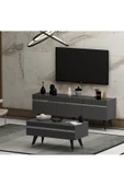 DemonteHome  DEFNEDH LAZER DESENLİ ORTA SEHPA ANTRASİT GÜMÜŞ - 1