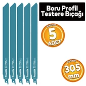5 ADET Makita Boru Profil Testere Bıçağı Metal Kılıç 305 mm Dekupaj Testere Bıçak B-43206 - 1
