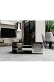 DemonteHome  Baredh Lazer Desenli 90 Cm Orta Sehpa Royalmermer Efesmermer Gümüş - 2