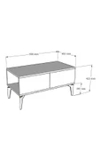 DemonteHome  TEDYDH ORTA SEHPA BEYAZ-CEVİZ-ALTIN - 5