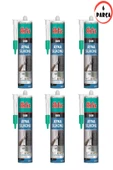6 parça 900N Nötr Ayna Silikonu 280ml Şeffaf - 1