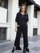 Kadın Polo Yaka Paça Yırtmaçlı Ribanalı İkili Takım thumbnail 1