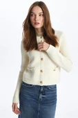 FASHION FRIENDS KADIN DÜĞMELİ TRİKO CEKET 24K0184K1 - 2