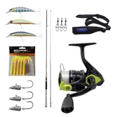 YekOutdoor Okuma Levrek-Çipura Spin Olta Seti Okuma Azaki Spin 274 cm 12-35 gr 2 Parça Spin Kamışı&Okuma Fin Chaser X FNX-40NG Blue 1BB Olta Makinesi - 1