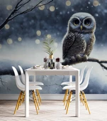 Kış ve Baykuş Manzaralı Duvar Kağıdı thumbnail 5