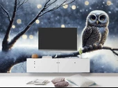 Kış ve Baykuş Manzaralı Duvar Kağıdı thumbnail 3