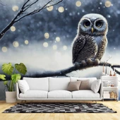 Kış ve Baykuş Manzaralı Duvar Kağıdı thumbnail 1