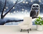 Kış ve Baykuş Manzaralı Duvar Kağıdı thumbnail 6