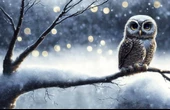 Kış ve Baykuş Manzaralı Duvar Kağıdı thumbnail 7