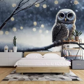 Kış ve Baykuş Manzaralı Duvar Kağıdı thumbnail 2