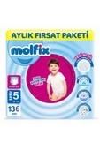Molfix Külot Bebek Bezi 5 Beden Junior Aylık Avantaj Paketi 136 Adet (68 X 2 ) - 1