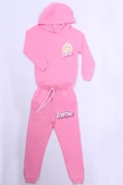 KIZ ÇOCUK EŞOFMAN TAKIMI BARBİ BASKILI KAPŞONLU B57 thumbnail 3