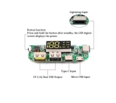 Çift USB 5V 2.4A Ledli Micro Type-C Powerbank Modülü thumbnail 2