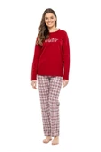 Mod Collection Sıfır Yaka Kareli Bayan Pijama Takım - 7