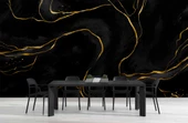 Siyah Zemin ve Altın Hat Mermer Temalı Duvar Kağıdı thumbnail 5