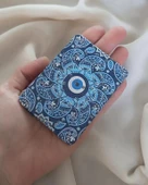 Ayna Makyaj Aynası Nazarlı Kötü Göz Model Cep Çanta El Aynası - 2