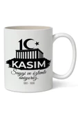 10 Kasım Mustafa Kemal Atatürk Tasarımlı Kupa Bardak Baskılı Kahve Kupa Bardak Model 1 - 1