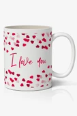 I Love You Tasarımlı Yazılı Baskılı Kupa Bardak Baskılı Kahve Kupa Bardak - 1