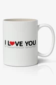 I Love You - Seni Seviyorum Yazılı Baskılı Kupa Bardak Baskılı Kahve Kupa Bardak - 1