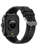 Logia Tech 8 Alüminyum Kasa Spor Silikon Kordon Akıllı Saat Siyah - 4