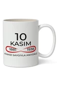 10 Kasım Mustafa Kemal Atatürk Tasarımlı Kupa Bardak Baskılı Kahve Kupa Bardak Model 9 - 1