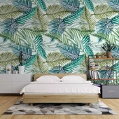 Pastel Yeşil Yaprak Temalı Duvar Kağıdı thumbnail 2